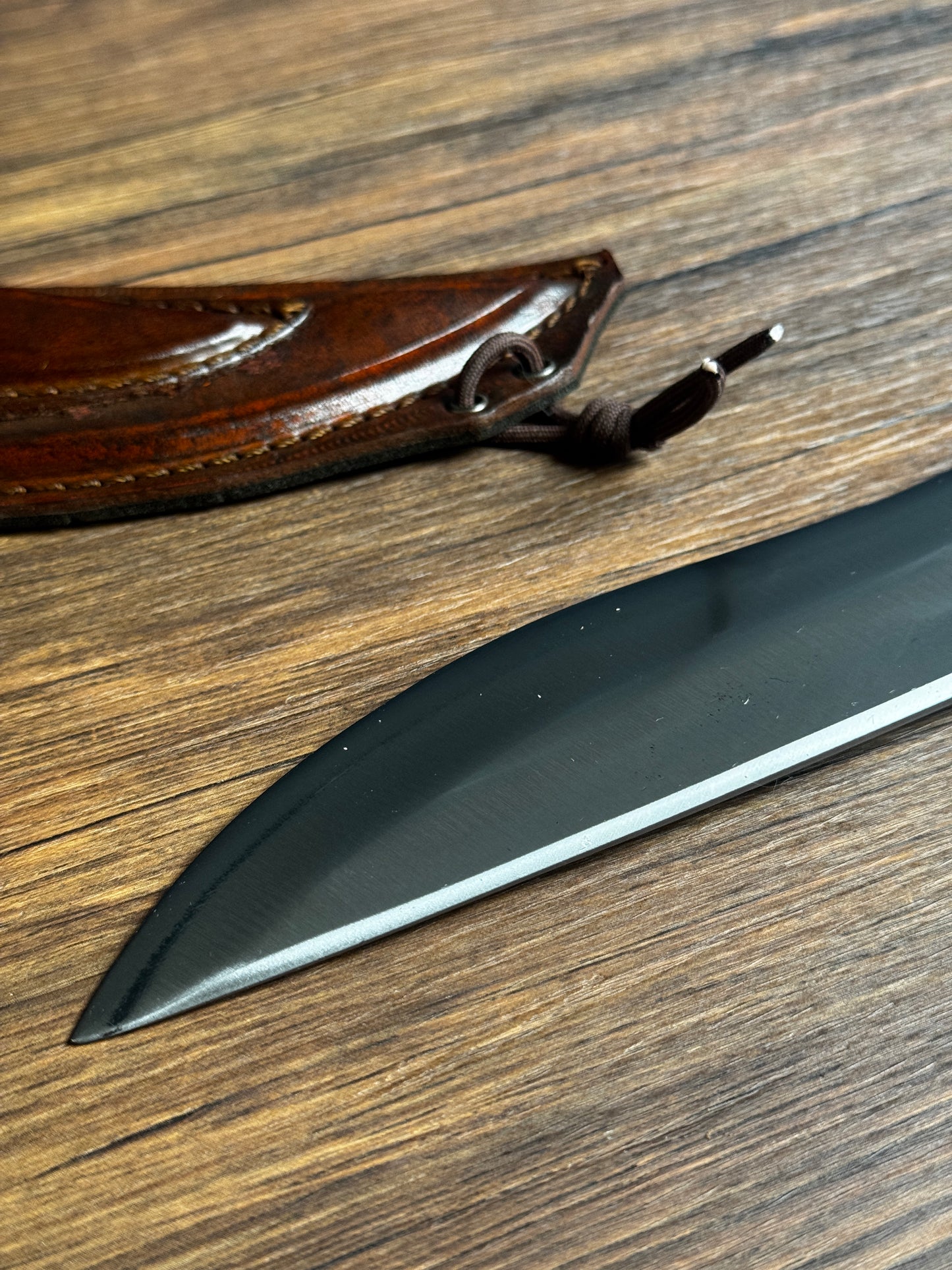 Kukri Machete — Hand-Forged Spring Steel | Rosewood Handle | Tooled Leather Sheath | Bushcraft | Chopping
