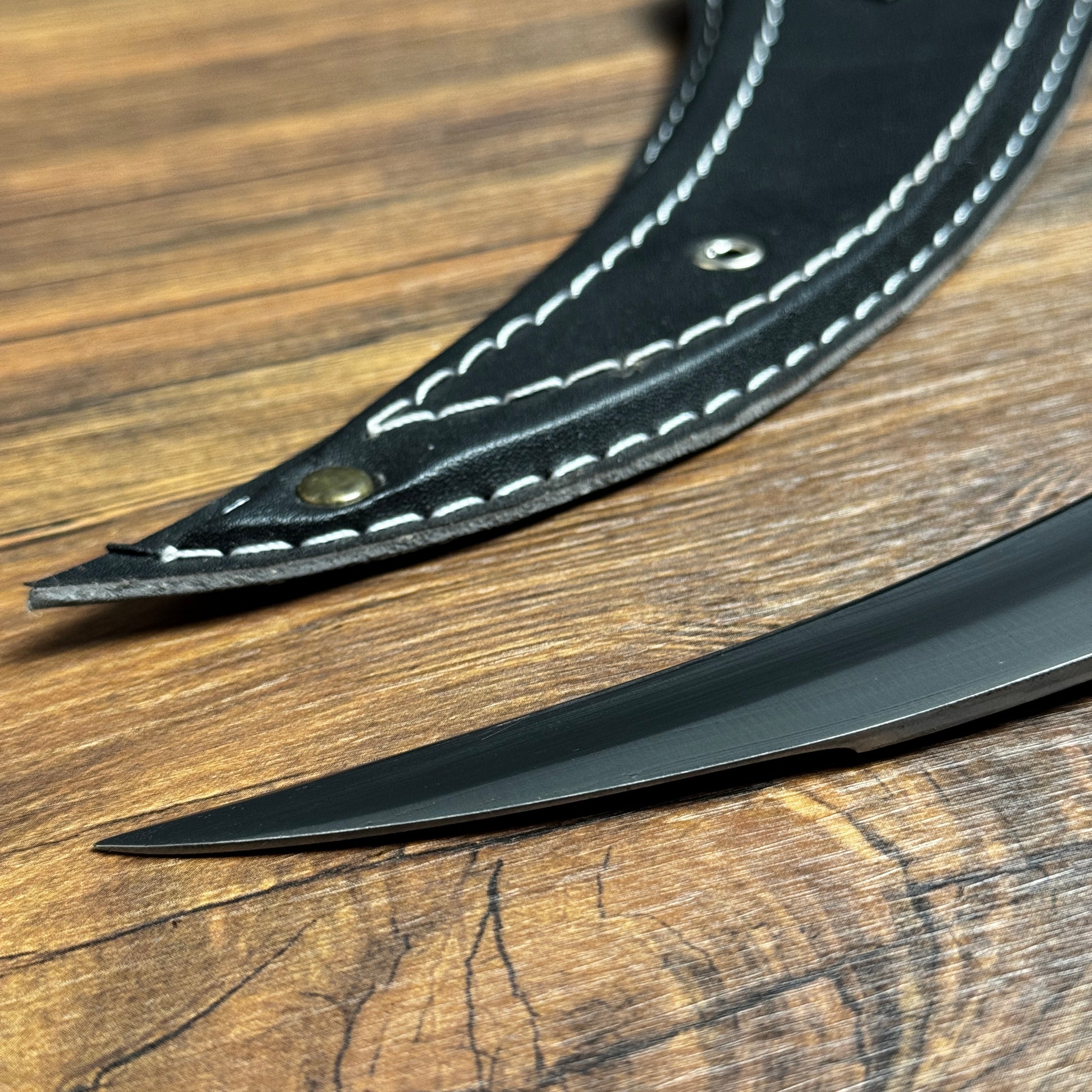 hunting knife curved blade resin handle nylon sheath full set USA