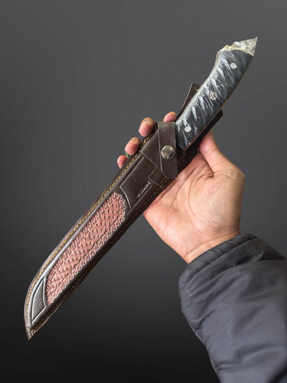 hand-forged fillet knife 5160 spring steel blade sharp side profile
