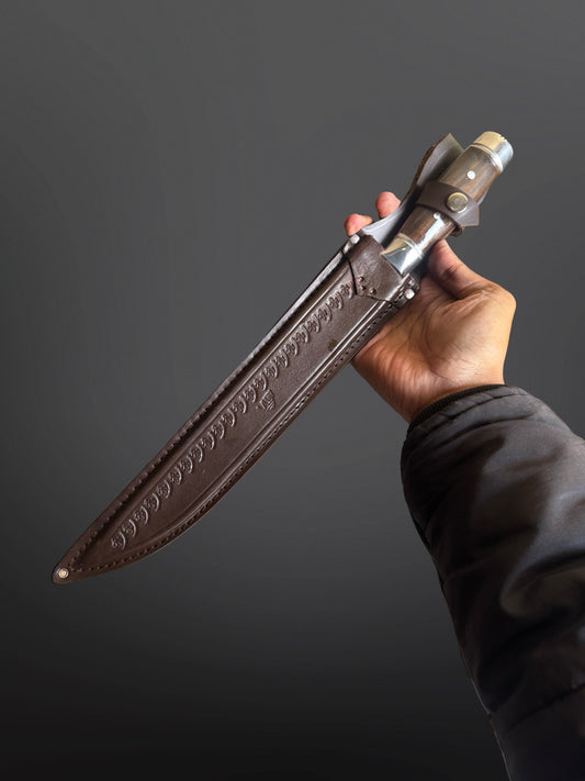 butcher knife 5160 spring steel blade side profile hand forged