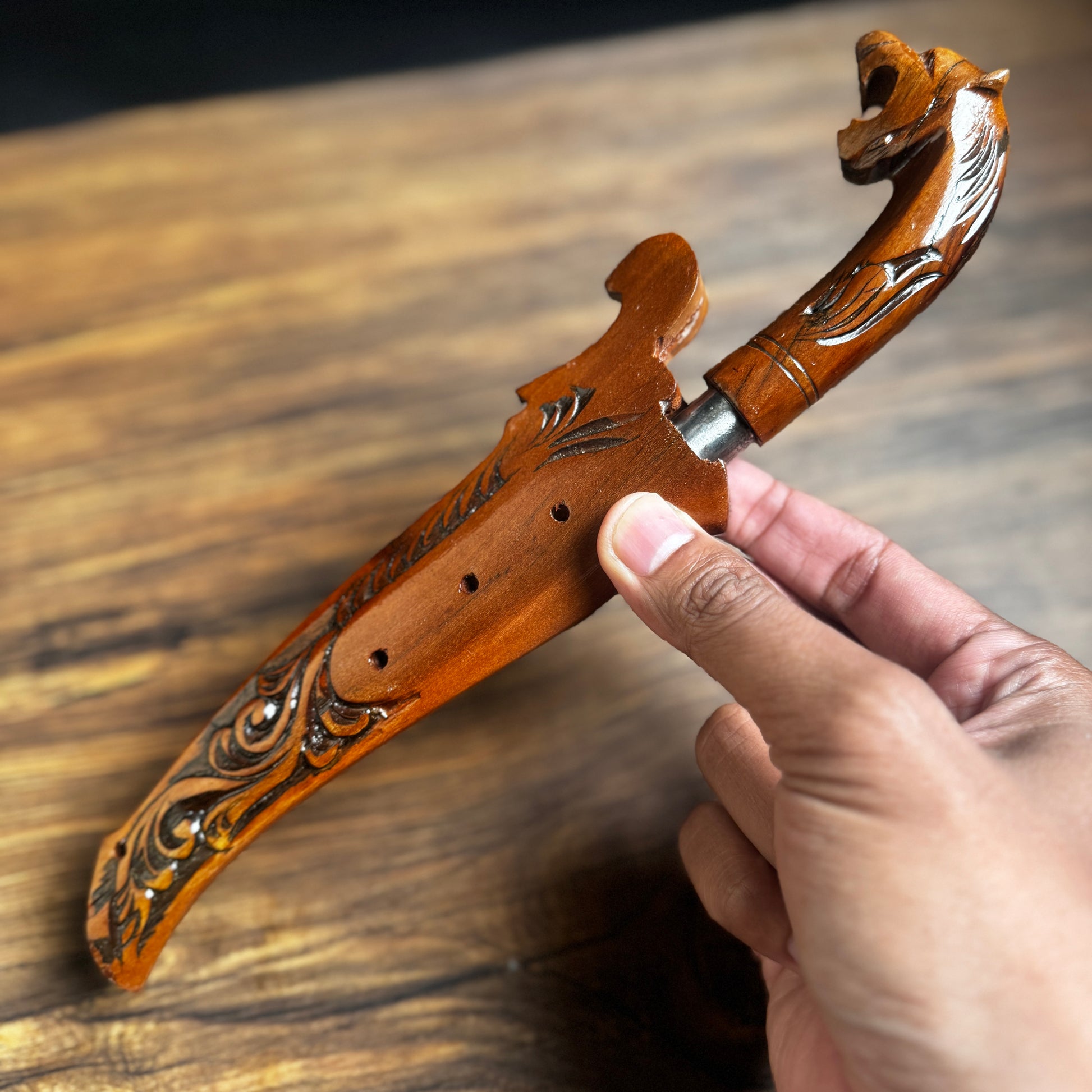 fixed blade knife hand forged steel full view hand forged