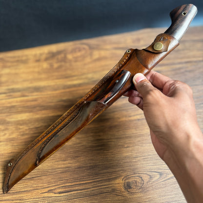 full tang butcher knife spring steel full view hand forged