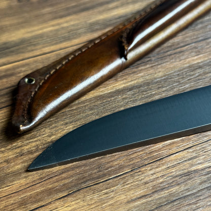 full tang butcher knife with leather sheath