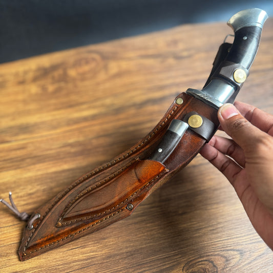 kukri machete spring steel full view hand forged